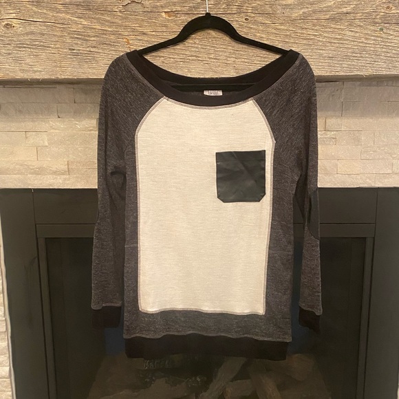 Tobi leather patch sweater shirt - Picture 2 of 5